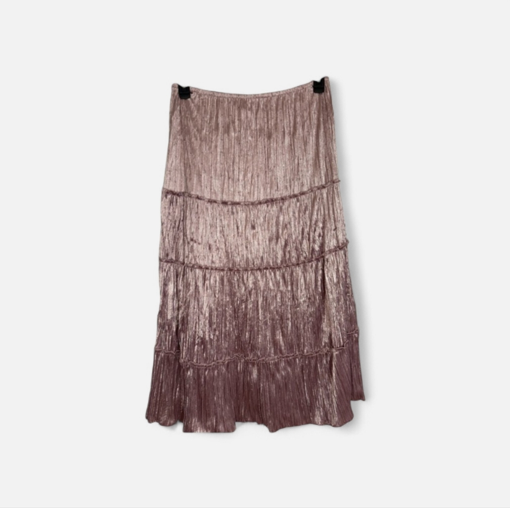 Ninety • Boho Light Velvet blush Skirt L
